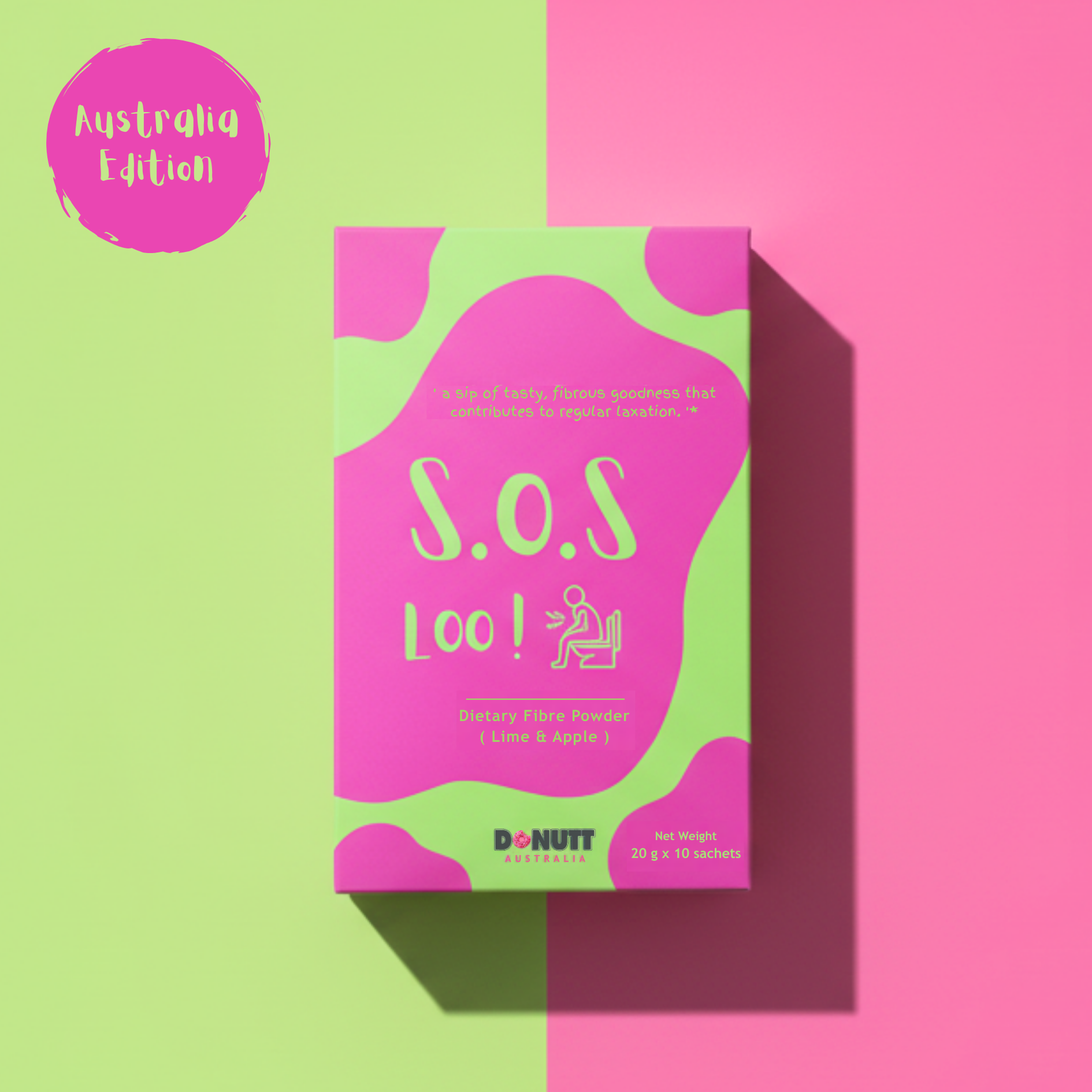 {Donutt by S.O.S LOO!} Dietary Fibre Powder (Lime & Apple) - 10 sachets/box