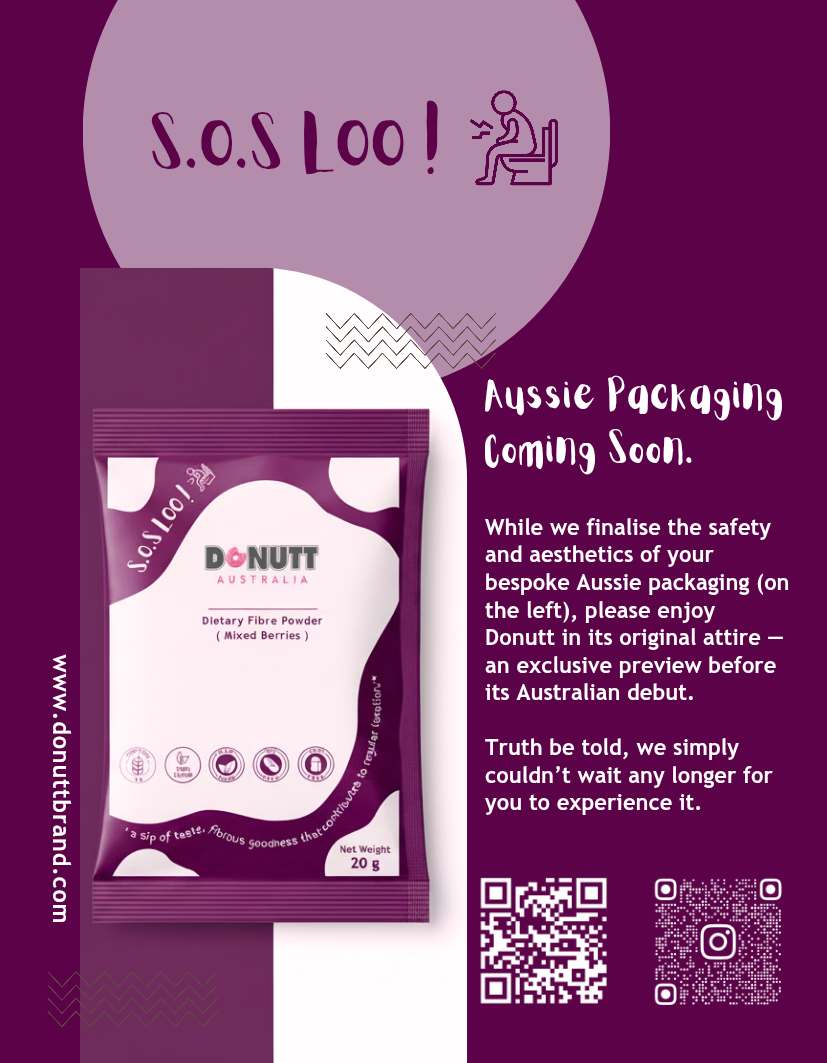 {DONUTT by S.O.S LOO!} Dietary Fibre Powder (Mix Berries) - 10 sachets/box