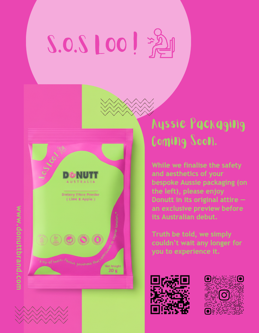 {DONUTT by S.O.S LOO!} Dietary Fibre Powder (Lime & Apple) - 10 sachets/box